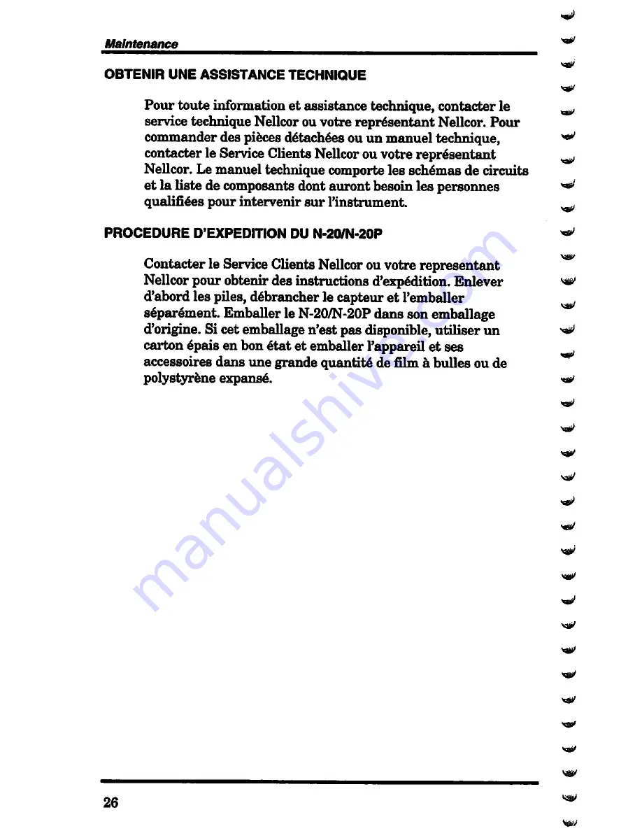 Nellcor N-20 Operator'S Manual Download Page 74