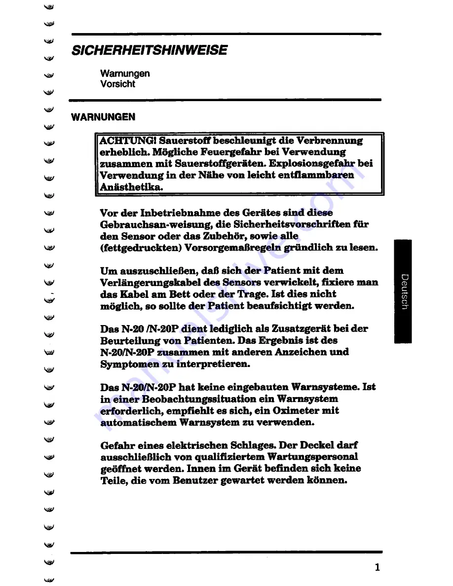 Nellcor N-20 Operator'S Manual Download Page 97