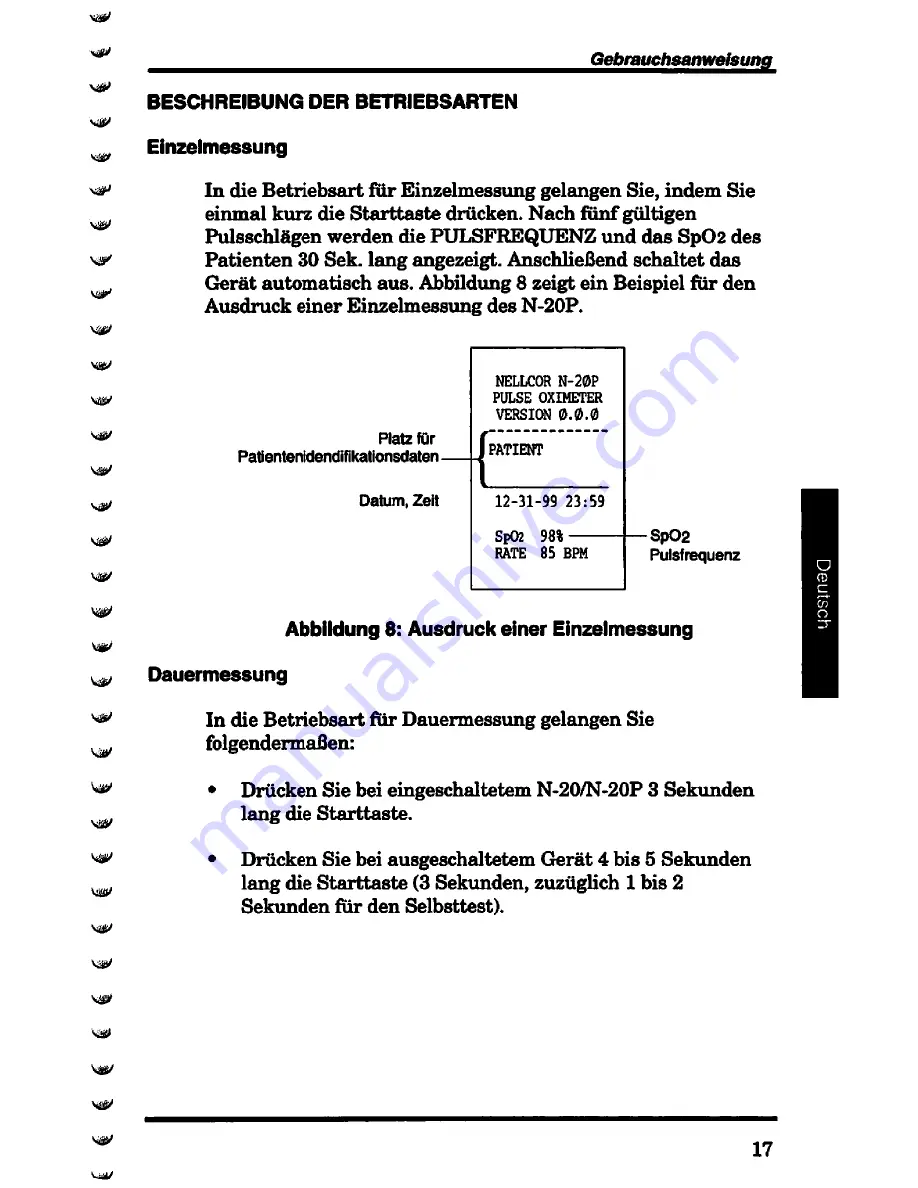 Nellcor N-20 Operator'S Manual Download Page 113