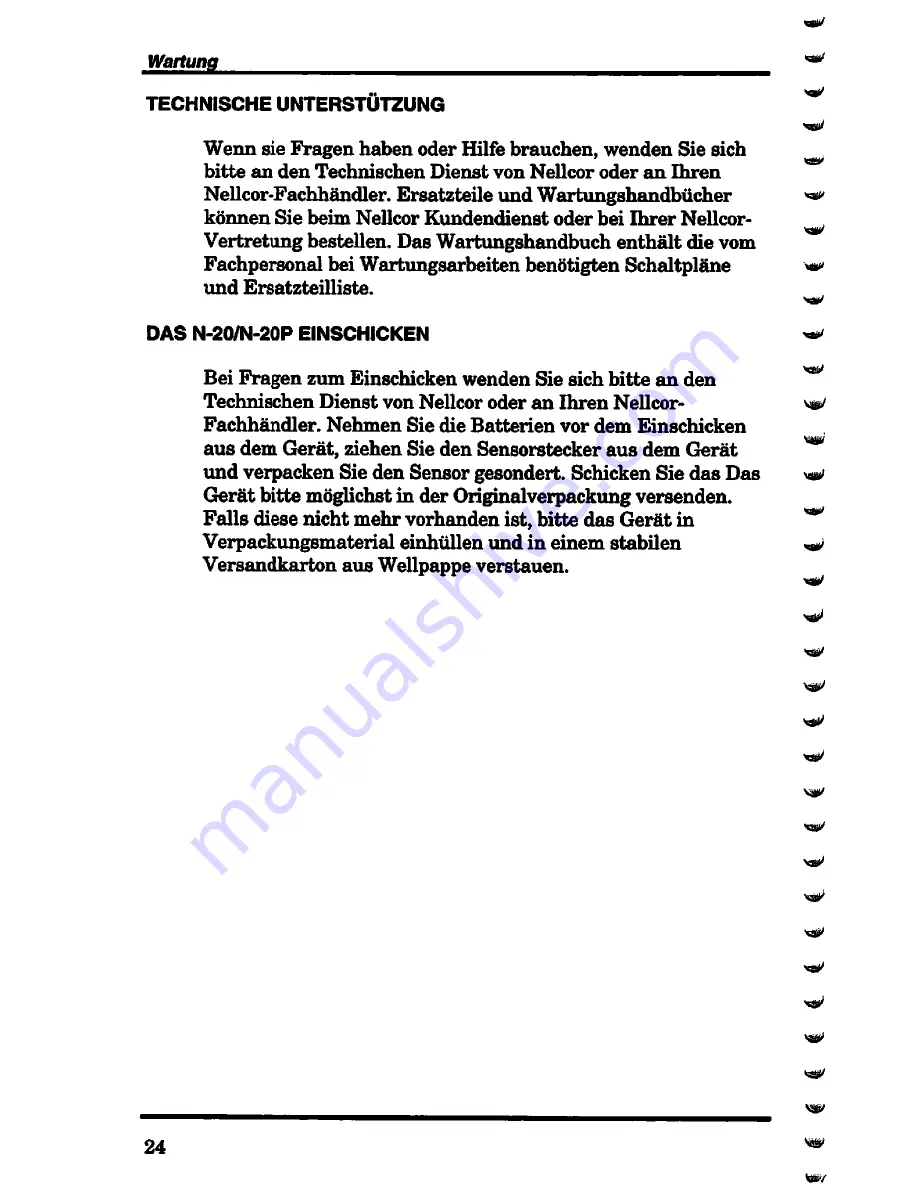 Nellcor N-20 Operator'S Manual Download Page 120