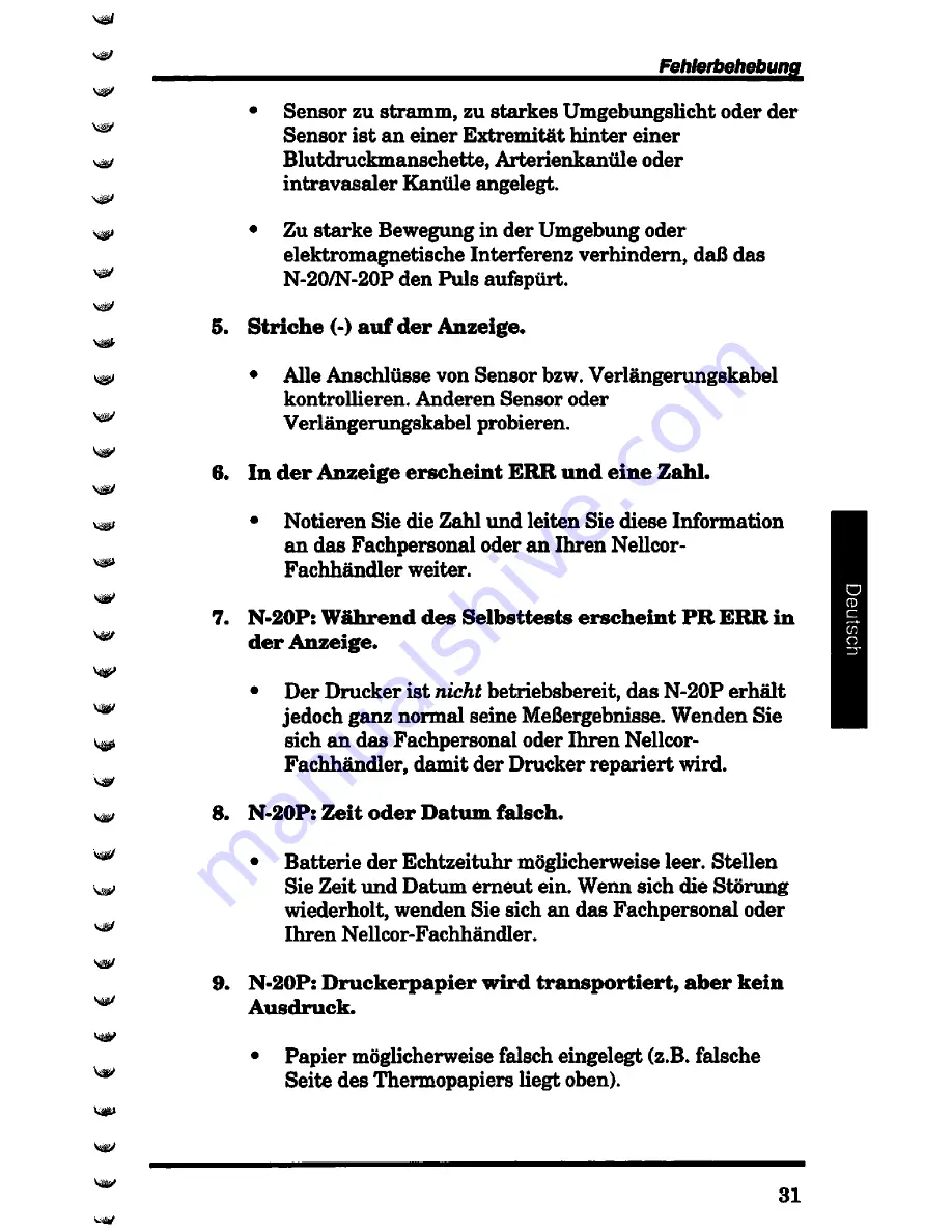 Nellcor N-20 Operator'S Manual Download Page 127