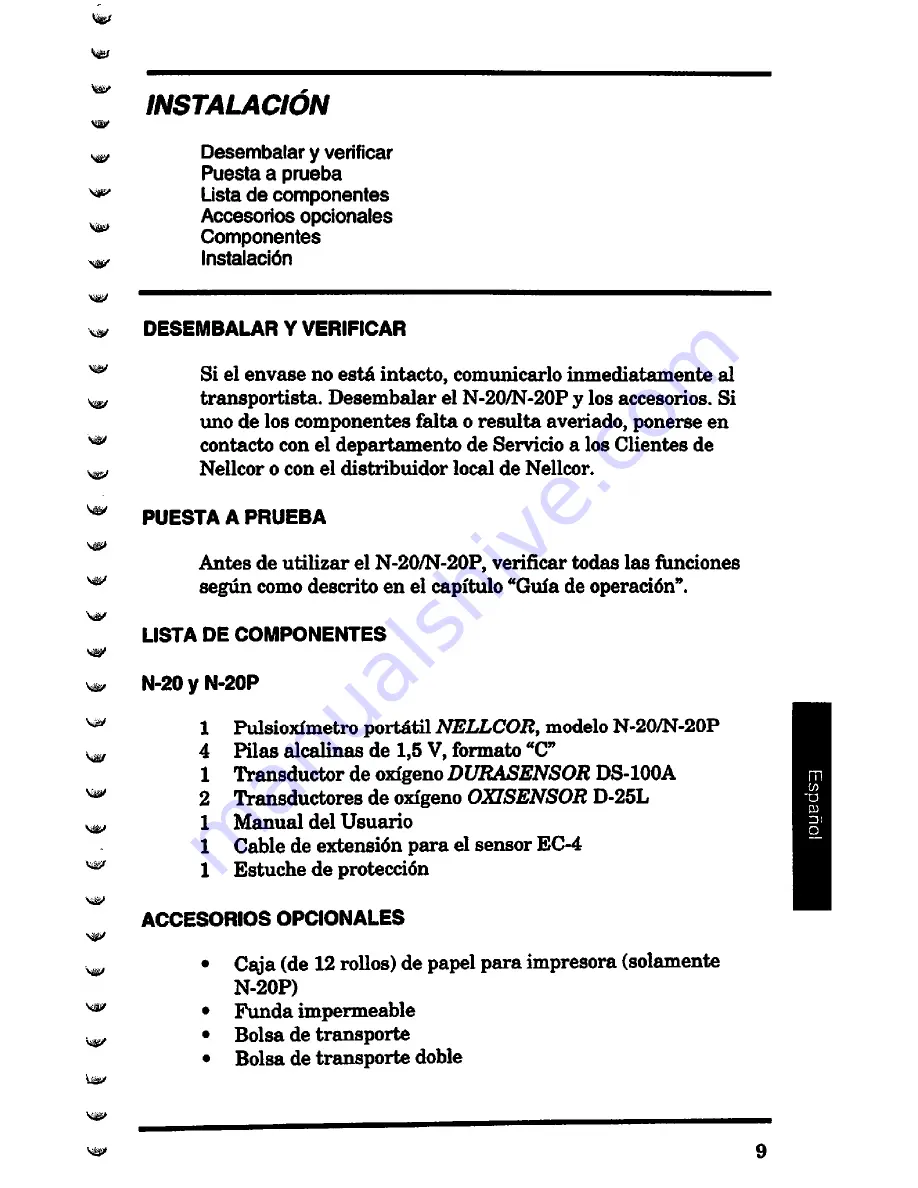 Nellcor N-20 Operator'S Manual Download Page 151