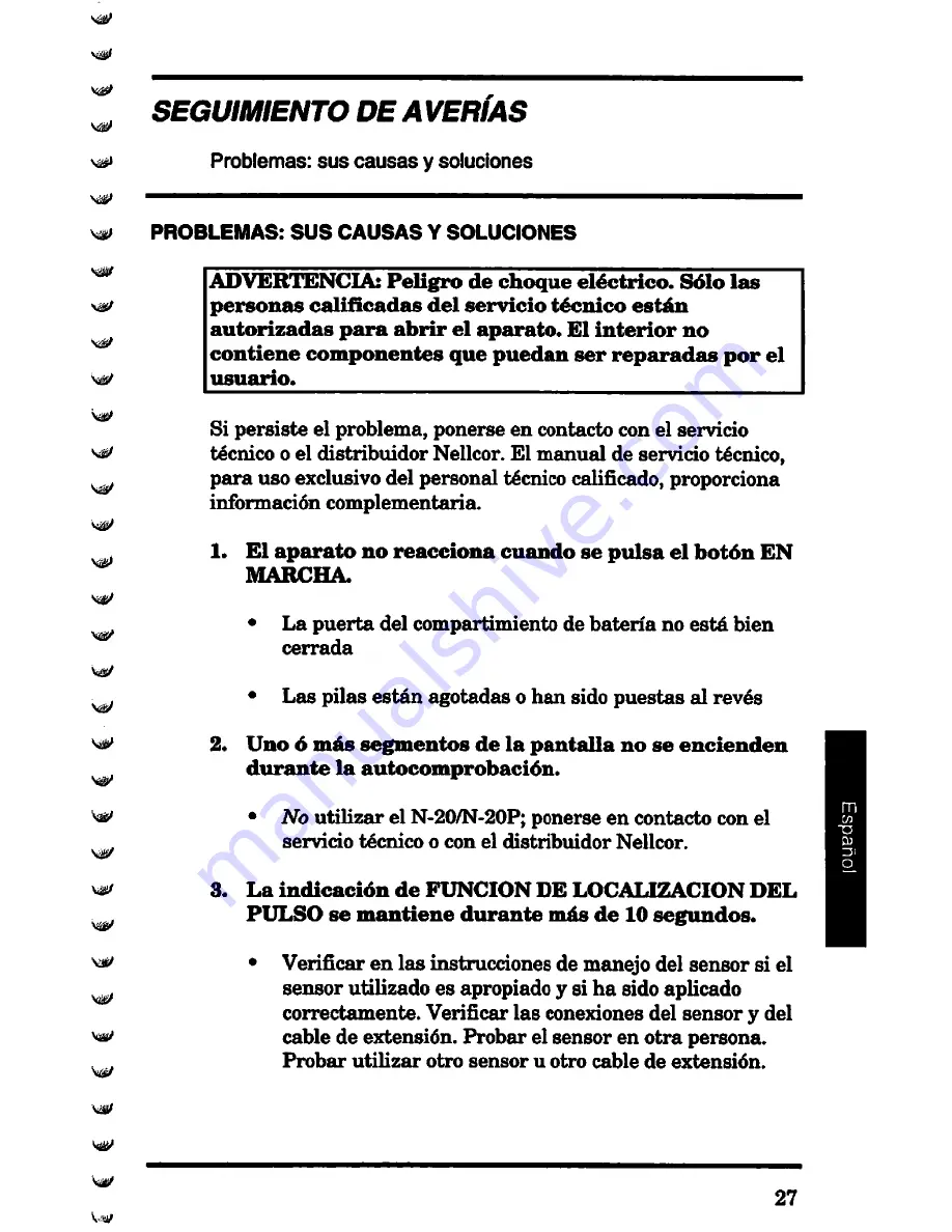 Nellcor N-20 Operator'S Manual Download Page 168