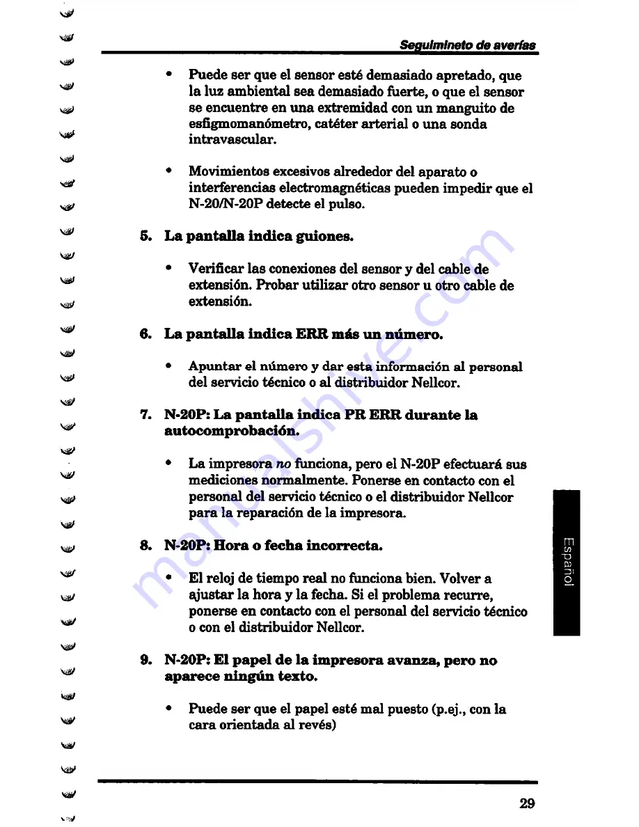 Nellcor N-20 Operator'S Manual Download Page 170