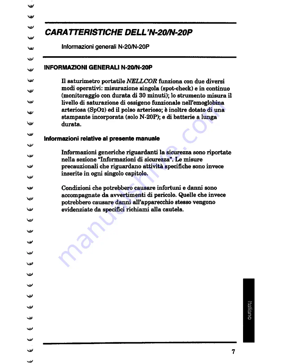 Nellcor N-20 Operator'S Manual Download Page 192