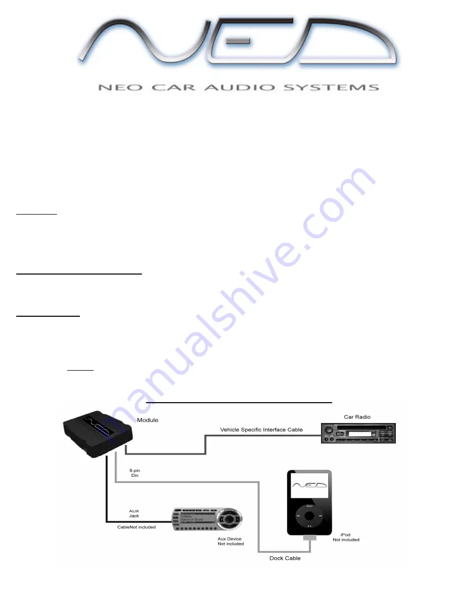 Neo Car Audio Neo for iPod Instruction Manual Download Page 1