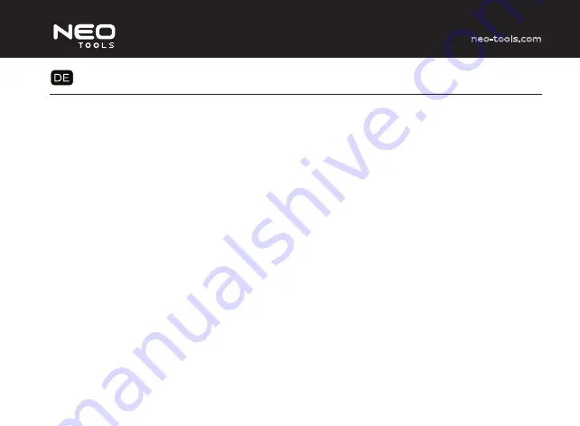 NEO TOOLS 851502-j Instruction Manual Download Page 10