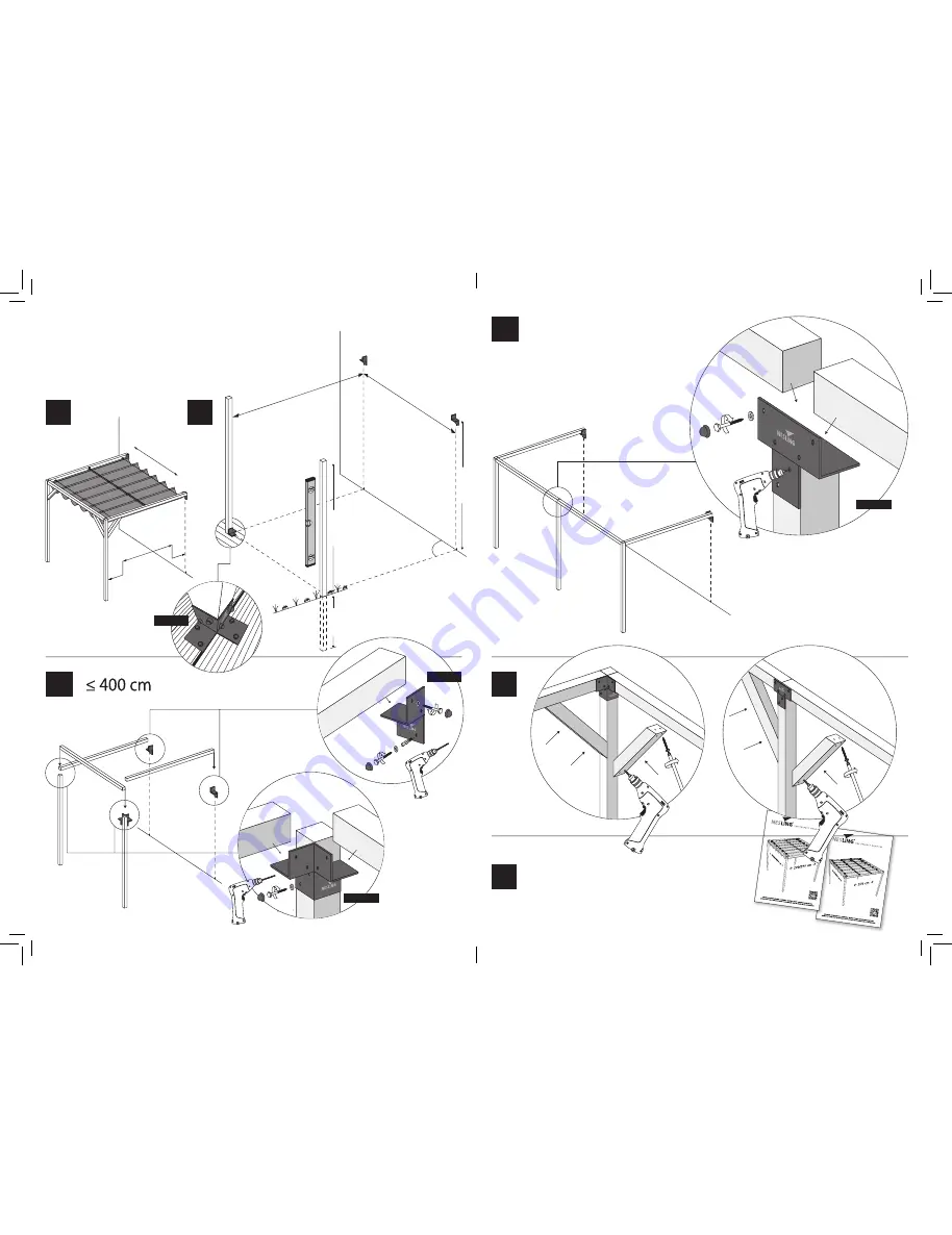 NESLING Pergola Kit Скачать руководство пользователя страница 4