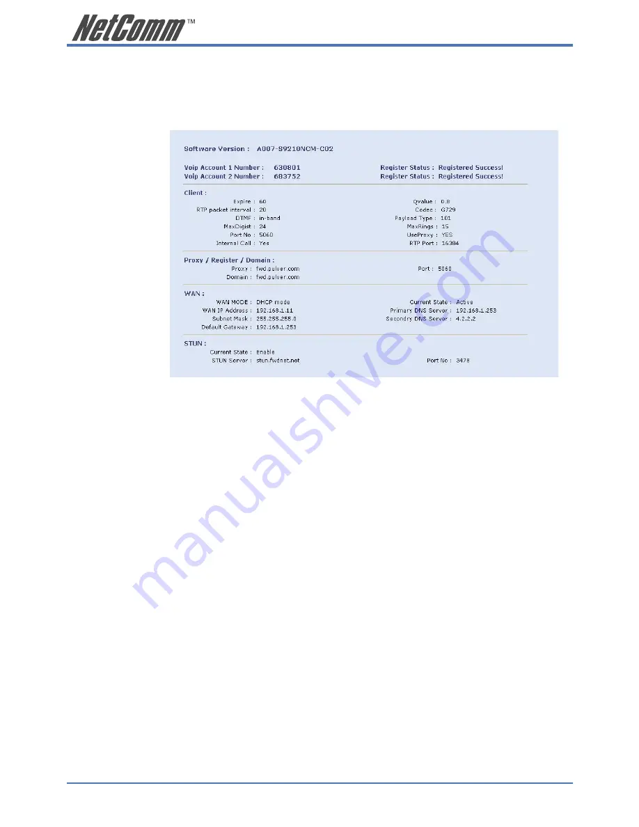 NetComm V200 User Manual Download Page 22