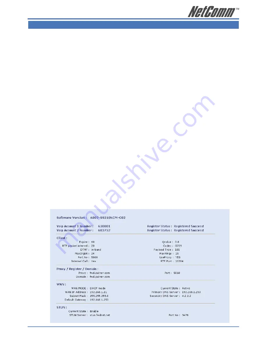 NetComm V200 User Manual Download Page 33