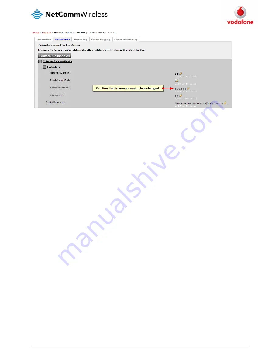 NetComm vodafone machinelink 3G TR-069 User Manual Download Page 15