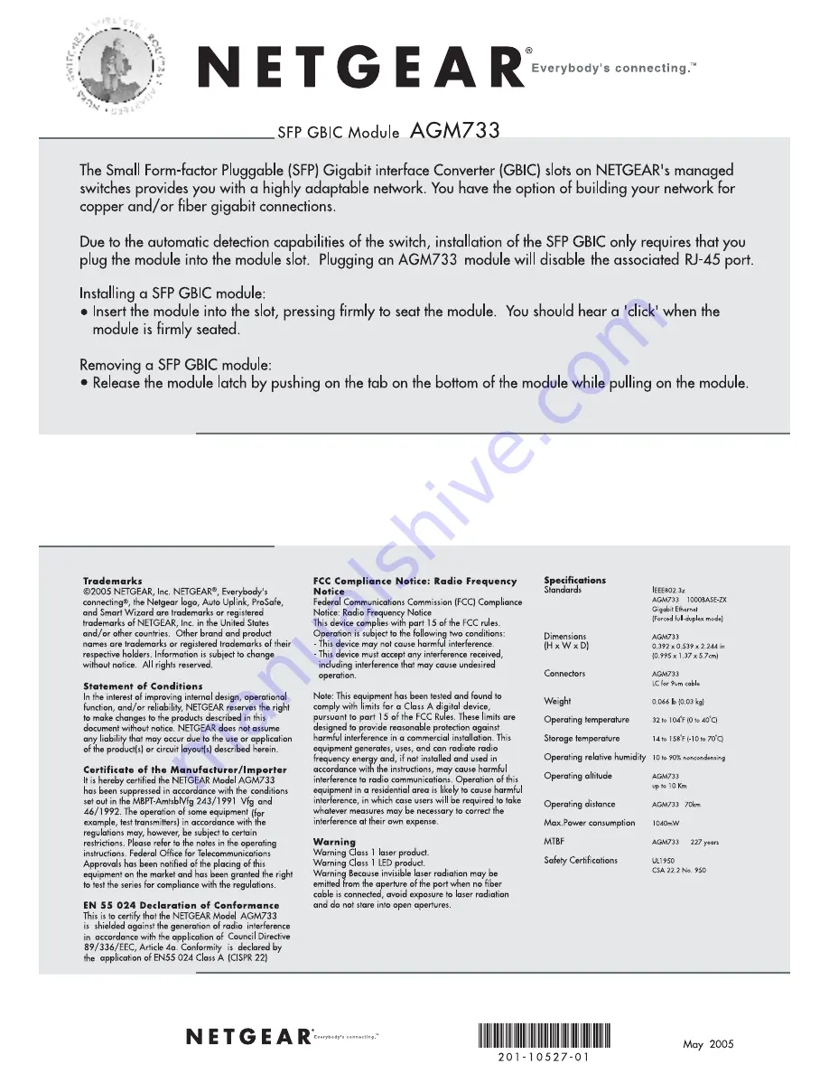 NETGEAR AGM733 Installation Manual Download Page 1