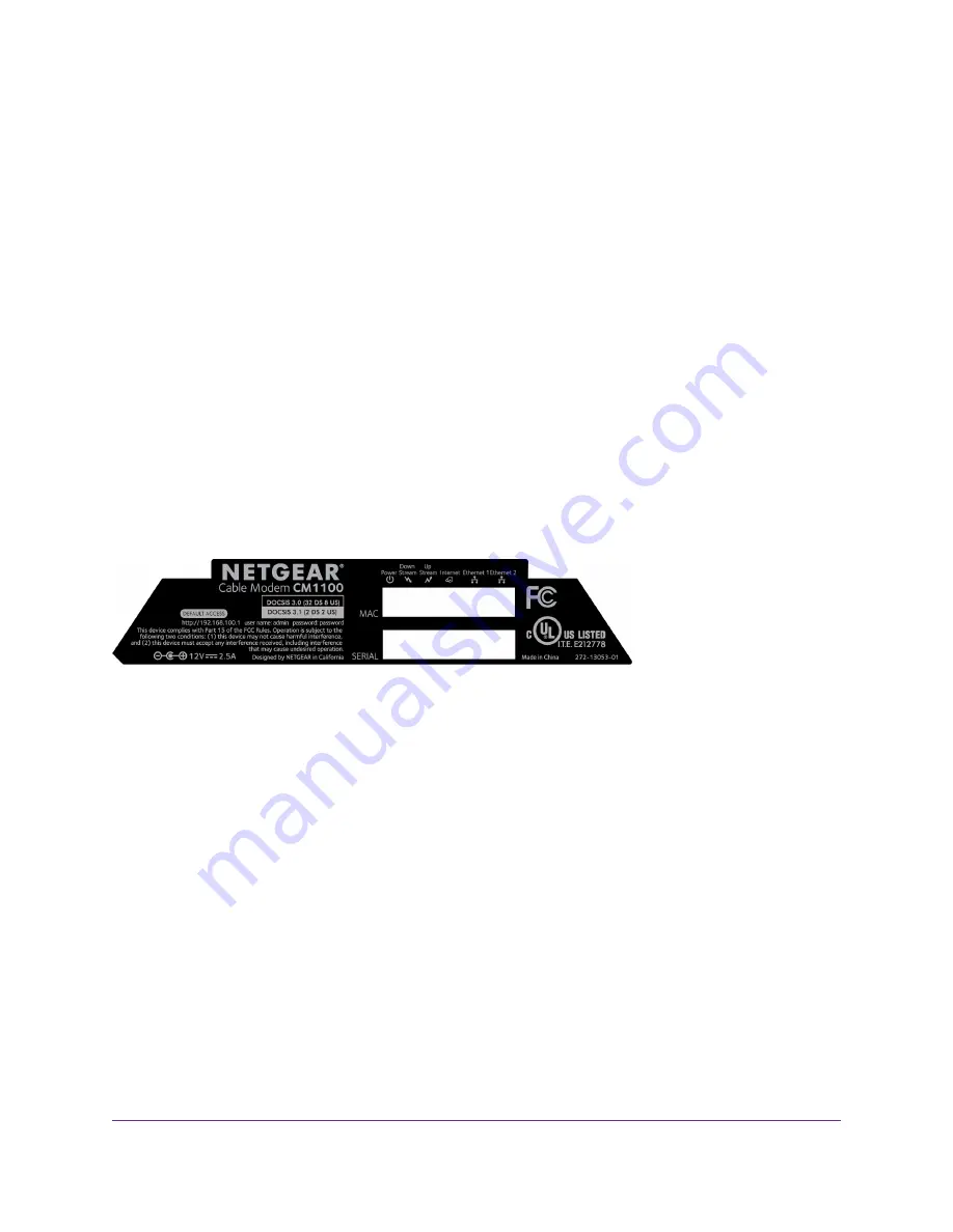 NETGEAR CM1100 User Manual Download Page 9