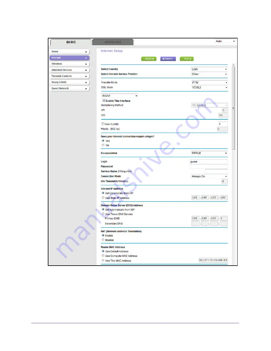 NETGEAR D6400 User Manual Download Page 61