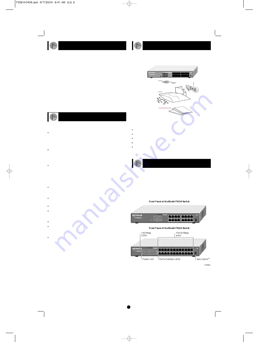 NETGEAR FS516 - Switch Installation Manual Download Page 2