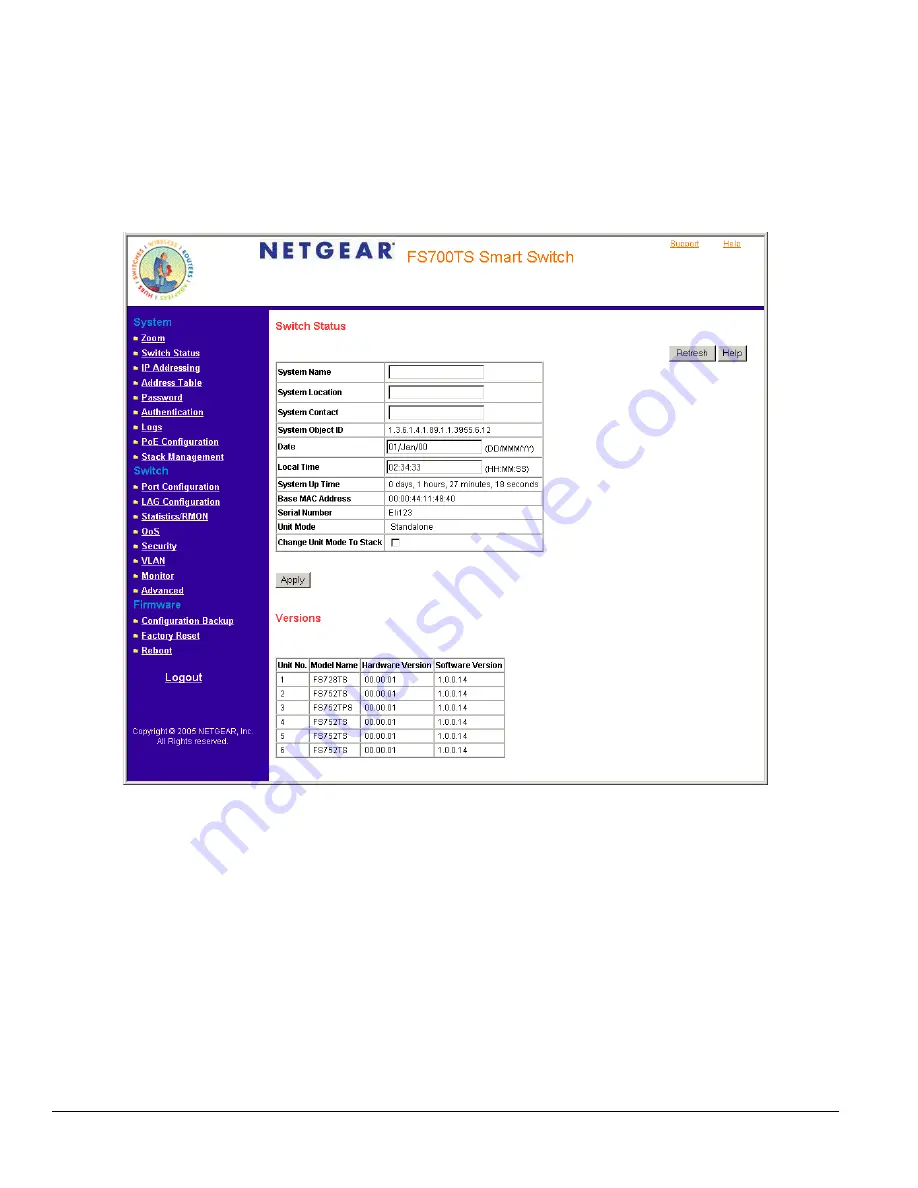 NETGEAR FS728TS - ProSafe Smart Switch User Manual Download Page 27