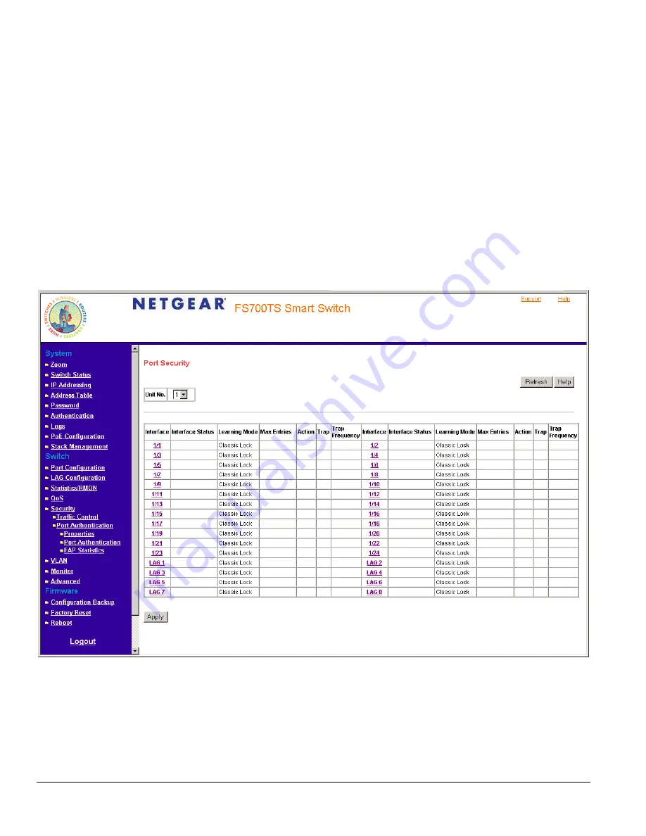 NETGEAR FS728TS - ProSafe Smart Switch User Manual Download Page 42