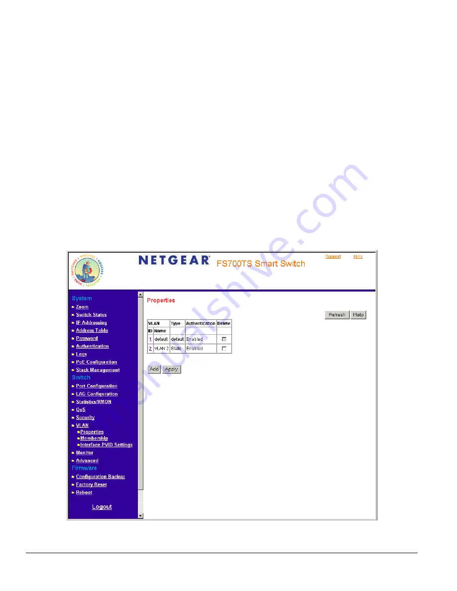 NETGEAR FS728TS - ProSafe Smart Switch User Manual Download Page 62