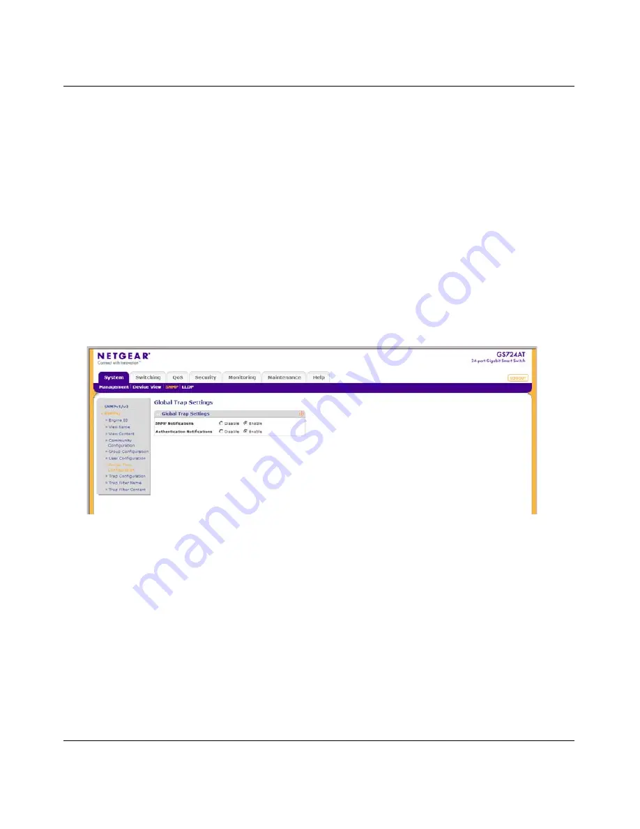 NETGEAR GS700AT Smart Switch Administration Manual Download Page 54