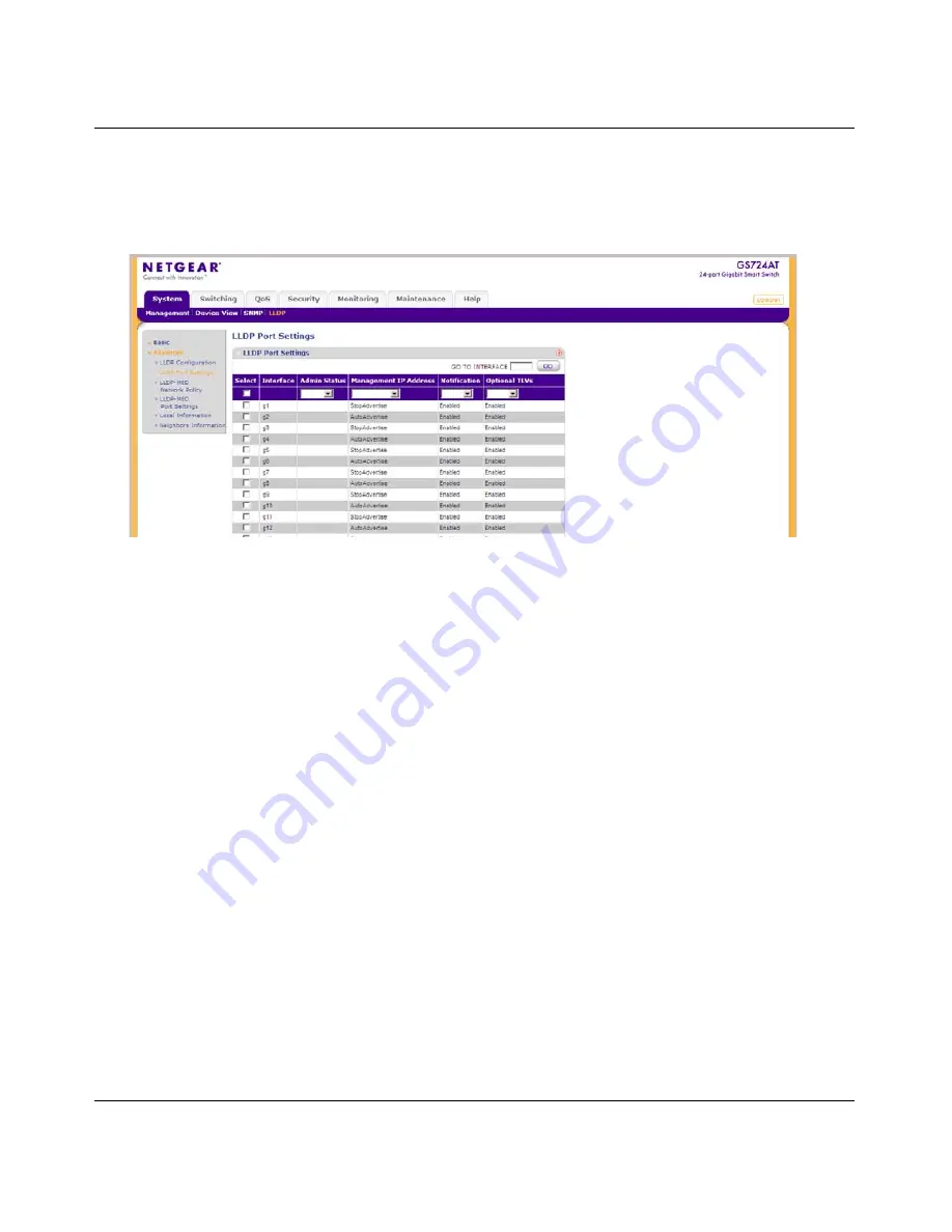 NETGEAR GS700AT Smart Switch Administration Manual Download Page 65