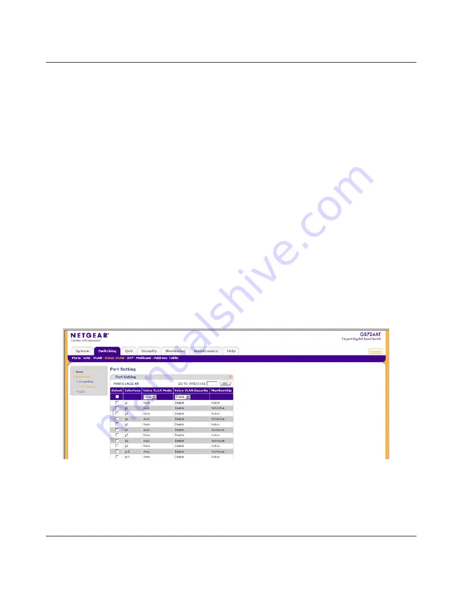 NETGEAR GS700AT Smart Switch Administration Manual Download Page 101