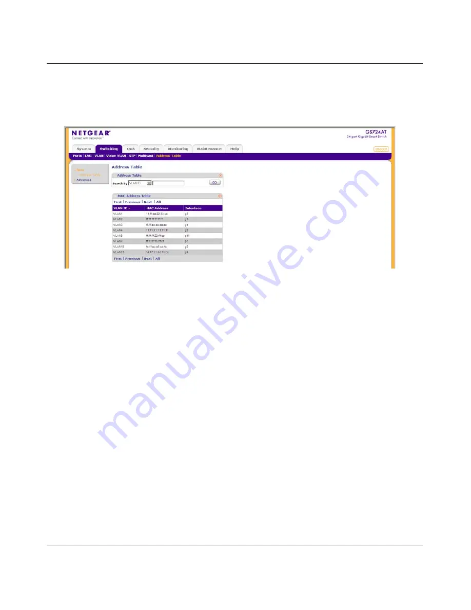 NETGEAR GS700AT Smart Switch Administration Manual Download Page 123