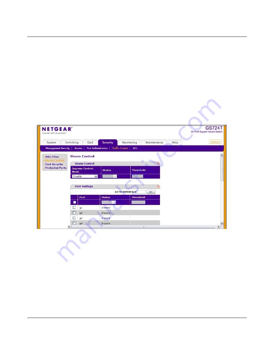 NETGEAR GS716Tv2 - ProSafe Gigabit Managed Switch Admin Manual Download Page 159