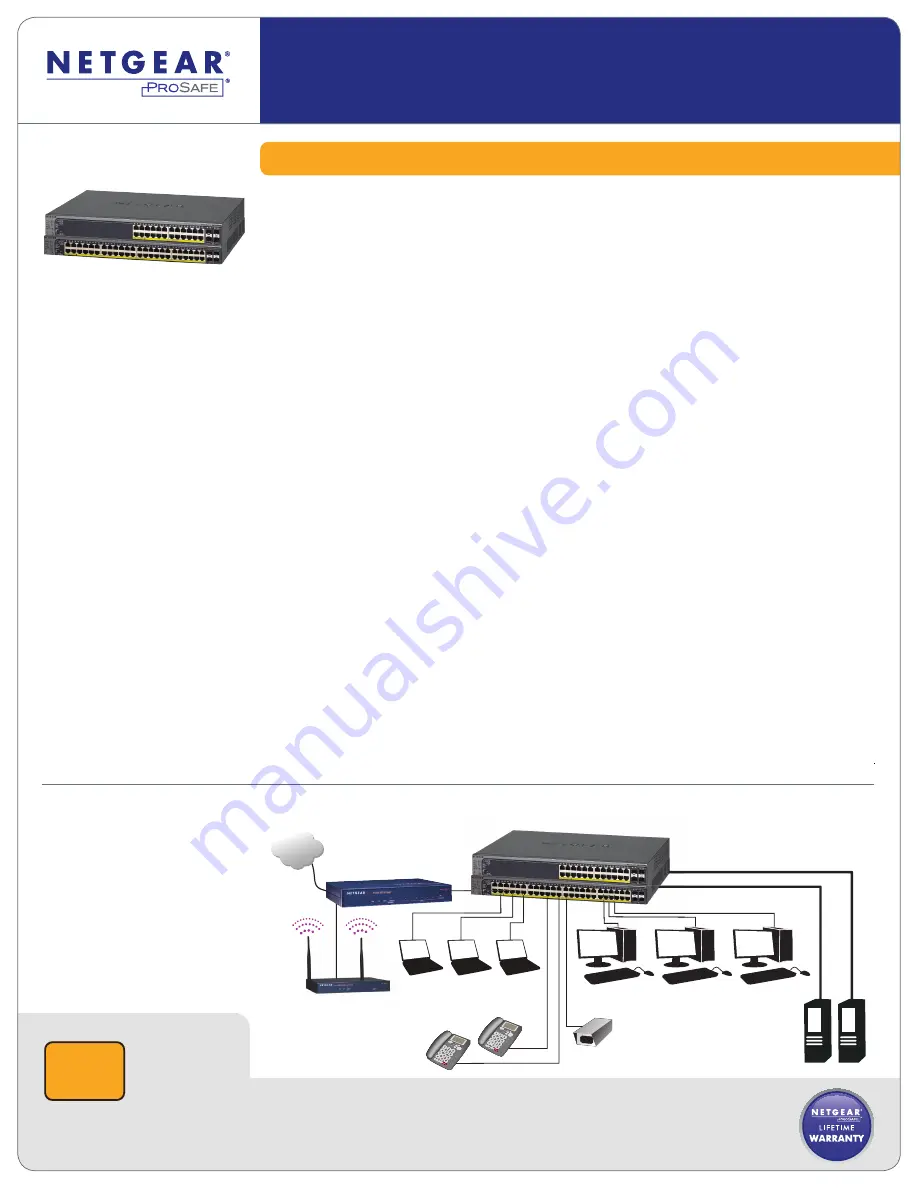 NETGEAR GS724TPS - ProSafe - Gigabit Stackable PoE Smart Switch Datasheet Download Page 1