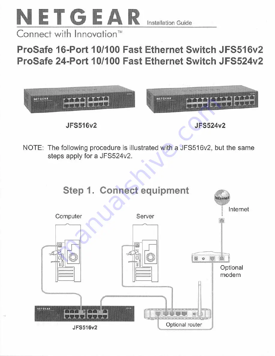 NETGEAR JFS516v2 Скачать руководство пользователя страница 1