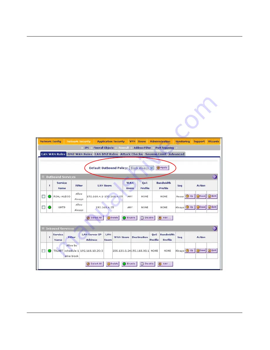 NETGEAR ProSecure Appliance Reference Manual Download Page 126