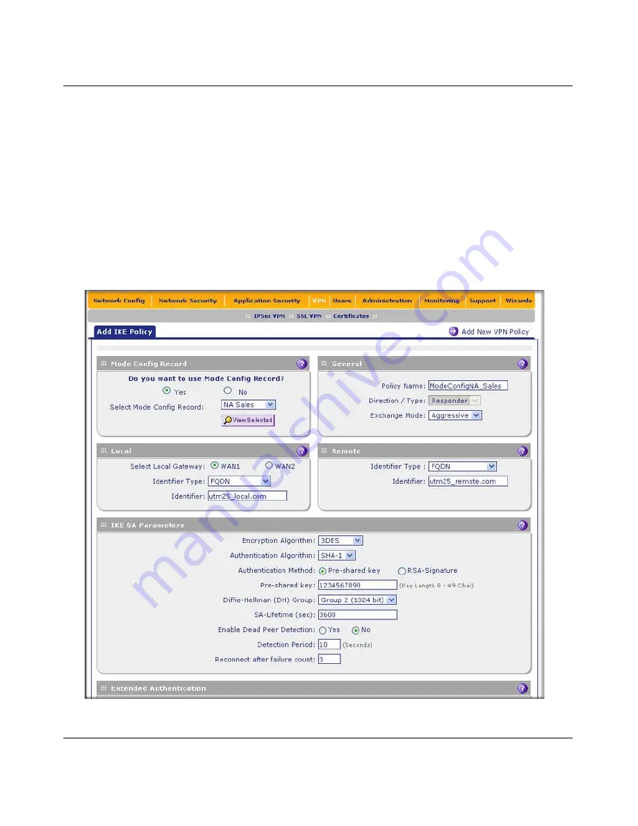 NETGEAR ProSecure Appliance Reference Manual Download Page 259