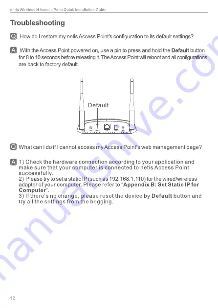 Netis WF2210 Quick Installation Manual Download Page 14