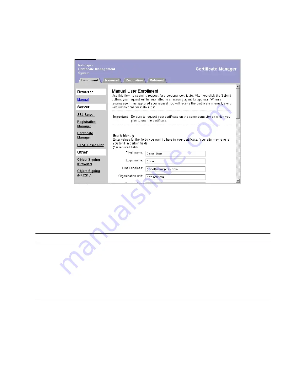 Netscape Certificate Management System 6.0 Manual Download Page 55