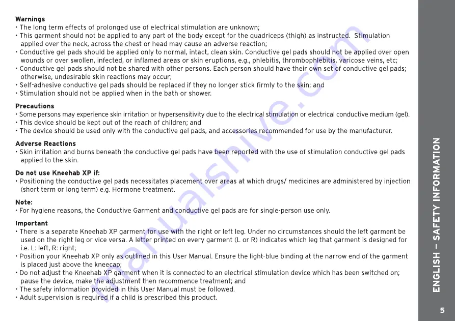 Neurotech Kneehab XP Instructions For Use Manual Download Page 5