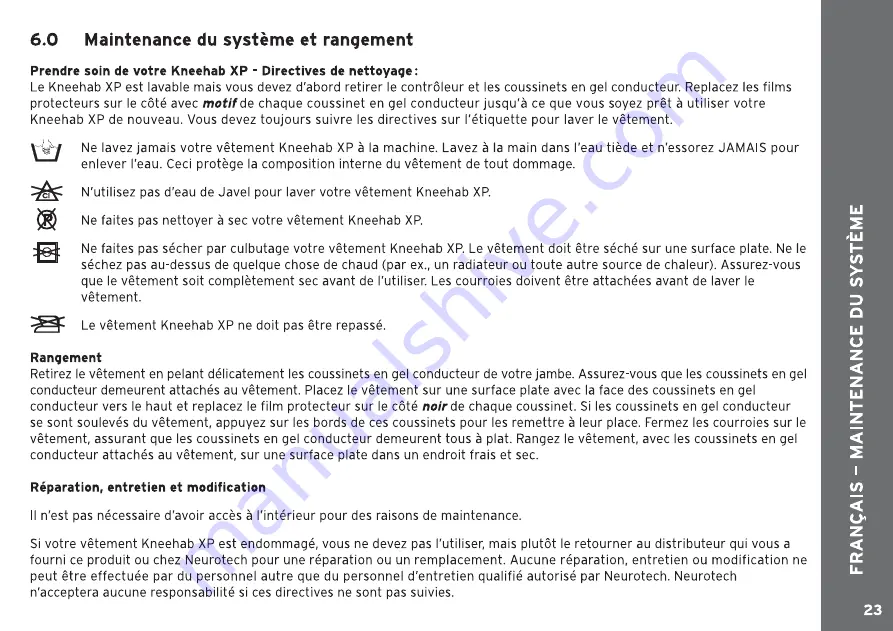 Neurotech Kneehab XP Instructions For Use Manual Download Page 23