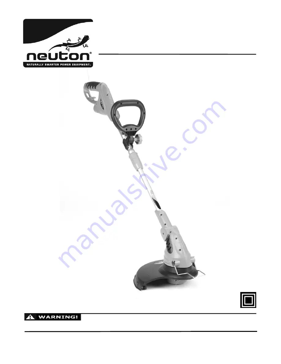 Neuton Corded String Trimmer Safety & Operating Instructions Manual Download Page 1