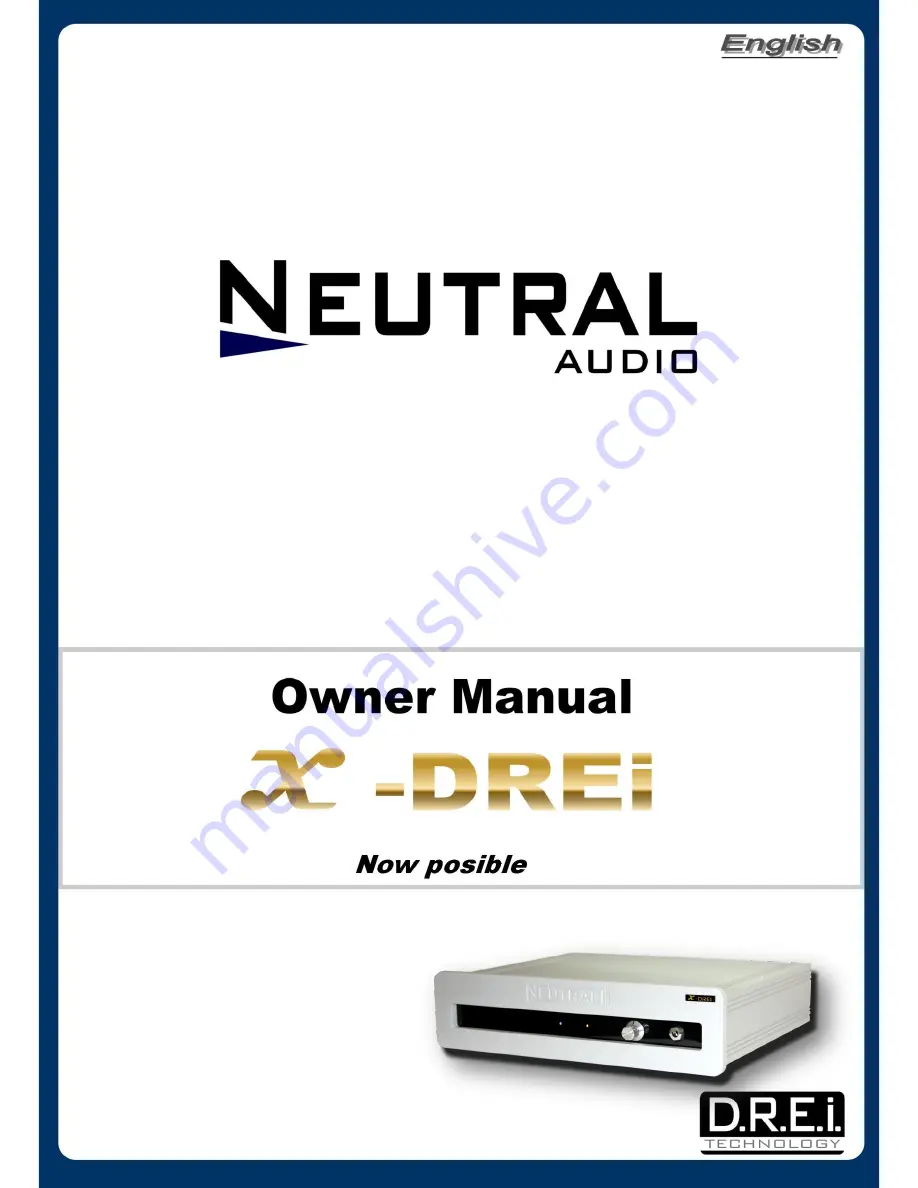 Neutral X-DREi Owner'S Manual Download Page 1