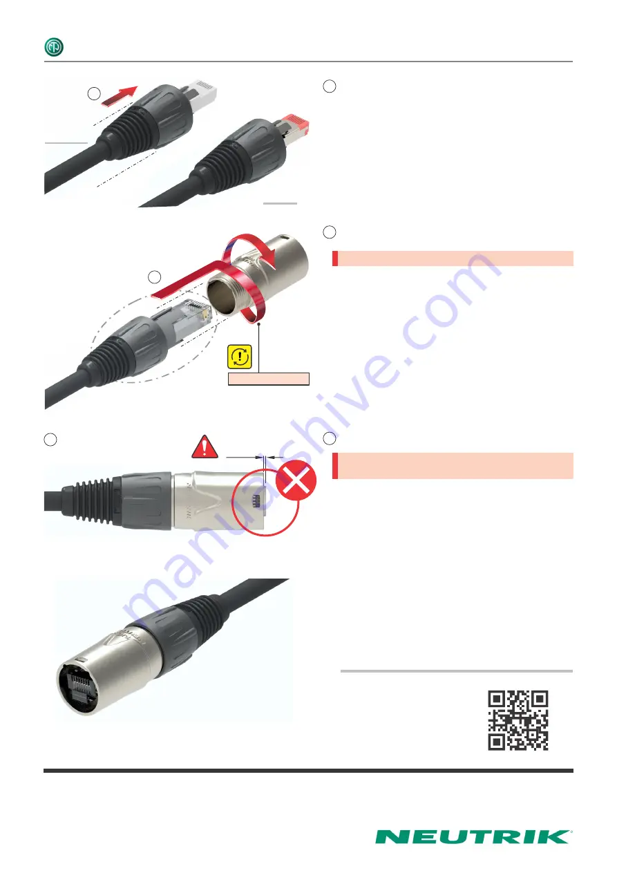 NEUTRIK etherCON NE8MX-B-1 Assembly Instructions Download Page 2