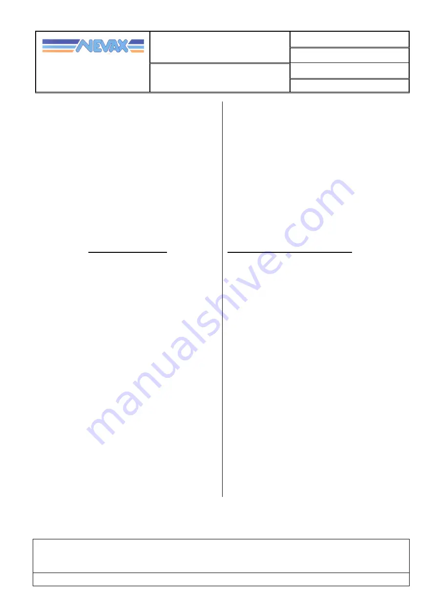 NEVAX NEVAMULTI 170 MP User Manual Download Page 10