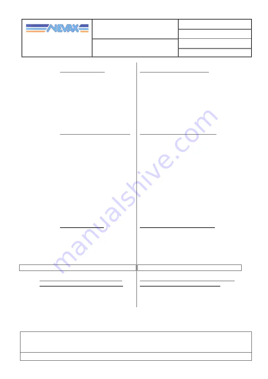 NEVAX NEVAMULTI 170 MP User Manual Download Page 12