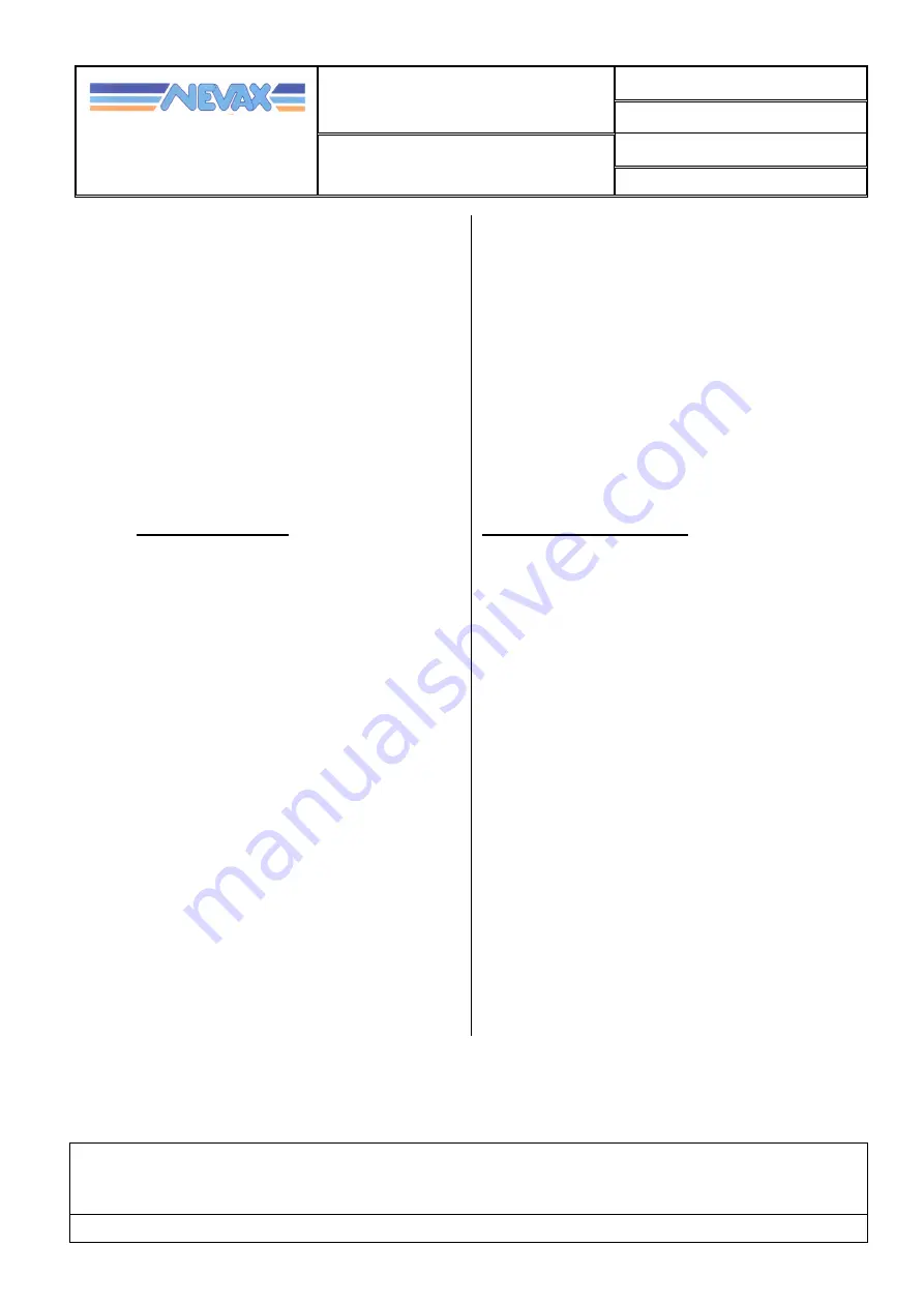 NEVAX NEVAMULTI 170 MP User Manual Download Page 13