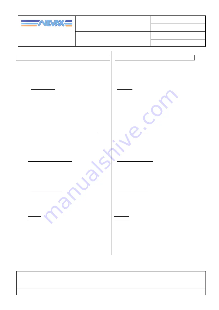 NEVAX NEVAMULTI 170 MP User Manual Download Page 33