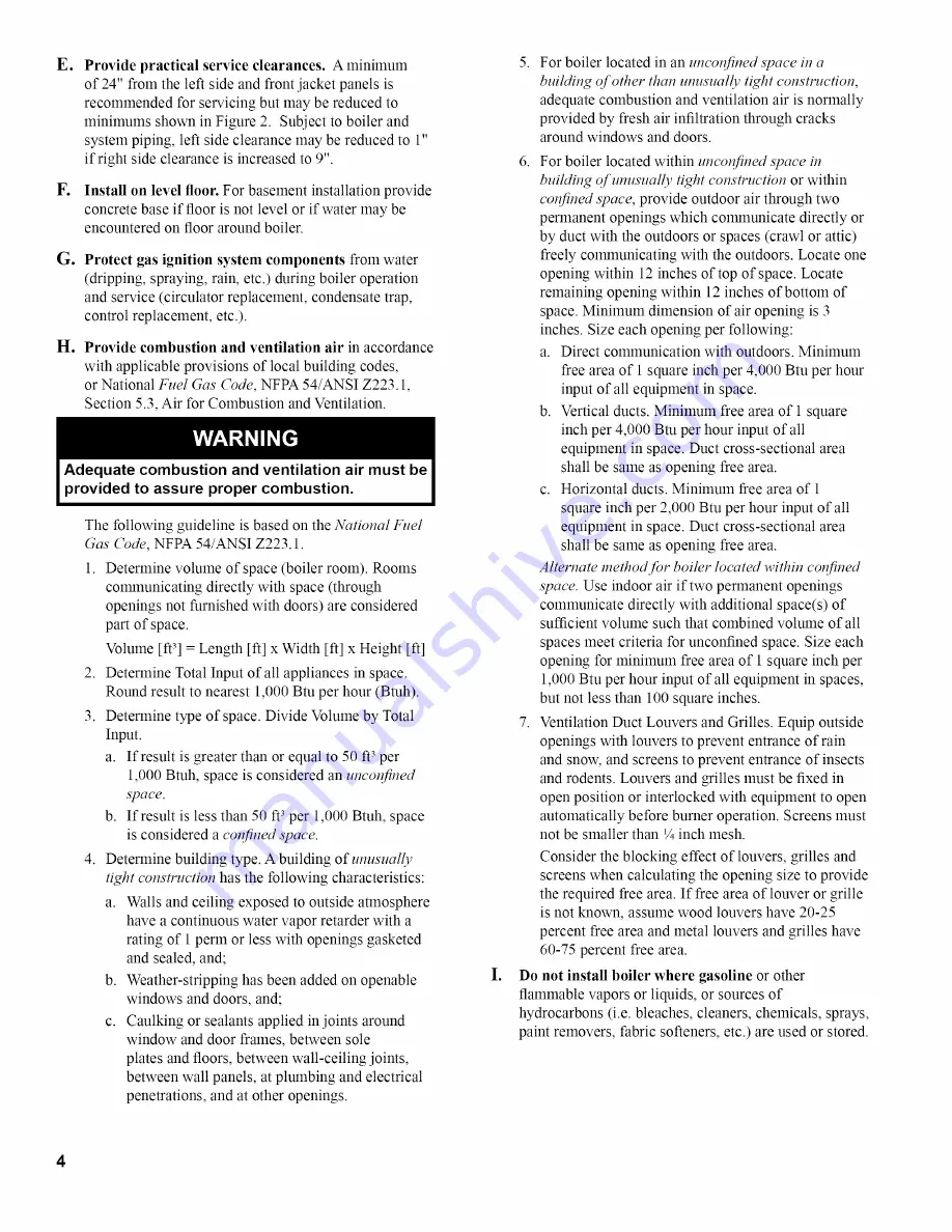 New Yorker CG-C Series Installation, Operating And Service Instructions Download Page 4