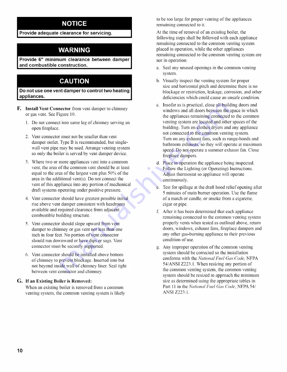 New Yorker CG-C Series Installation, Operating And Service Instructions Download Page 10