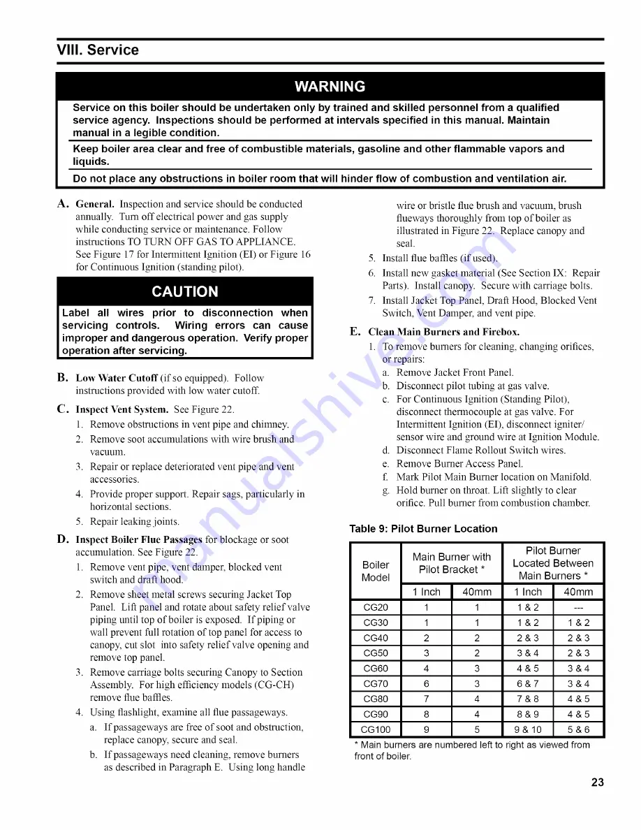 New Yorker CG-C Series Installation, Operating And Service Instructions Download Page 23