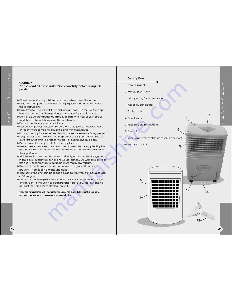 NewAir Air Cooler AF-320 Скачать руководство пользователя страница 2