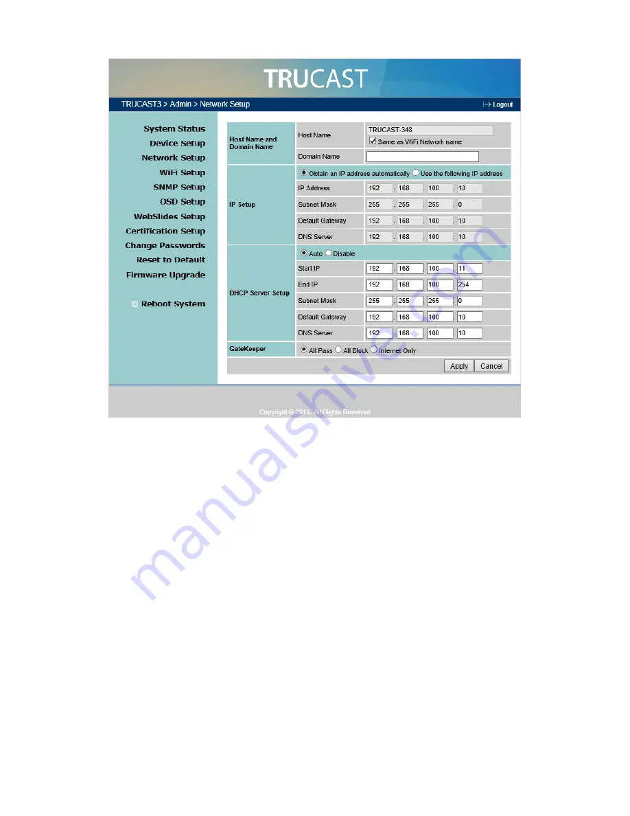 NewLine TRUCAST 3 User Manual Download Page 25