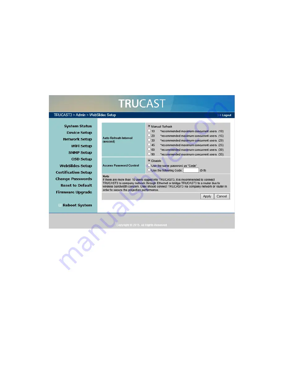 NewLine TRUCAST 3 User Manual Download Page 31