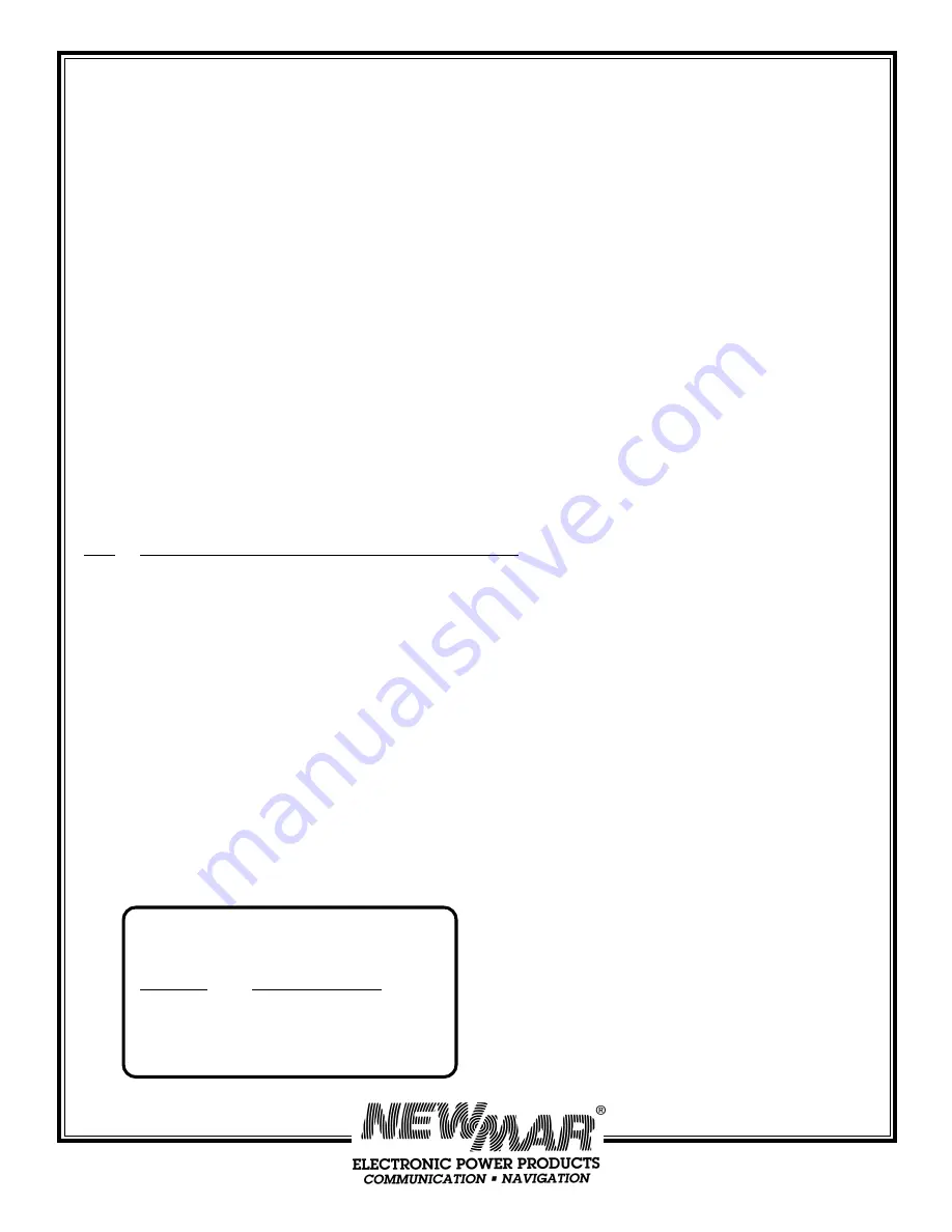 NewMar 12-1800IC Installation & Operation Manual Download Page 12