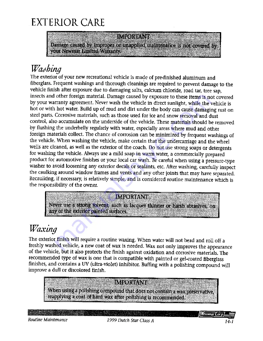 NewMar 1999 Dutch Star Owner'S Manual Download Page 80